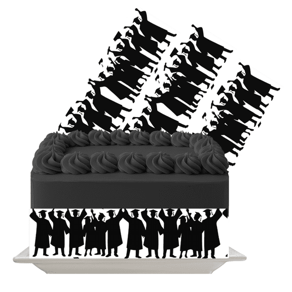 Graduation Edible Cake Wrap | Grad Cap Icing Sheet | School & University Celebration Cake Decoration