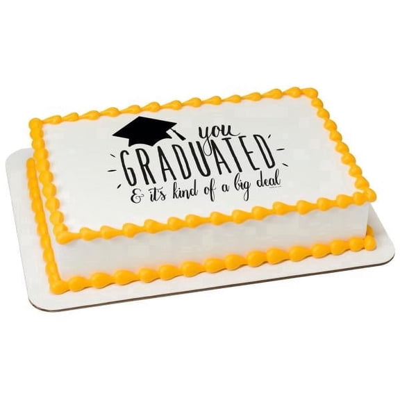 Graduation Edible Image Cake Topper for Quarter Sheet Cake, By TNCT. (1 Count)