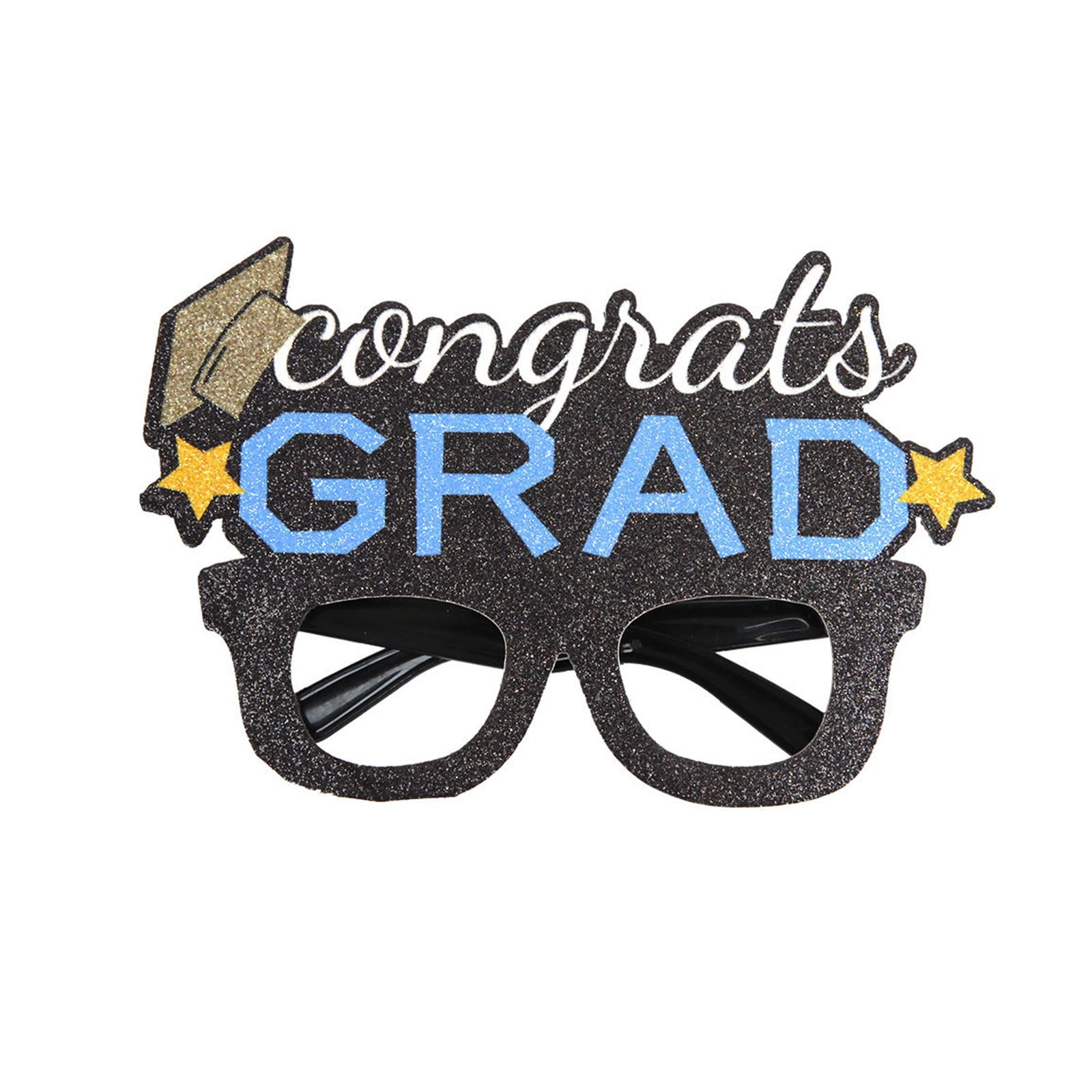 2023 Graduation Photo Booth Props - 22-Piece Black & Gold Props For Graduation Party, Prom, Or Celebration Photos
