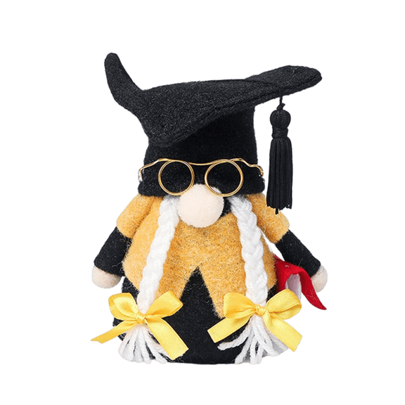 Graduation Faceless Doll Plush with Black Doctor Hat Tassel and Diploma 7-Inch Faceless Elf Decoration for Graduation Party Desk or Home Display