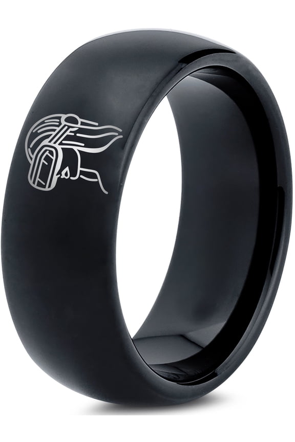 Graduation Gamer Tungsten Mens Black Rings Girl Mourning Jewelry 9th Wedding Anniversary Gift