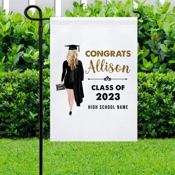 Graduation Garden Flag Class of 2026, Personalized Name Yard Flag for Senior Celebration