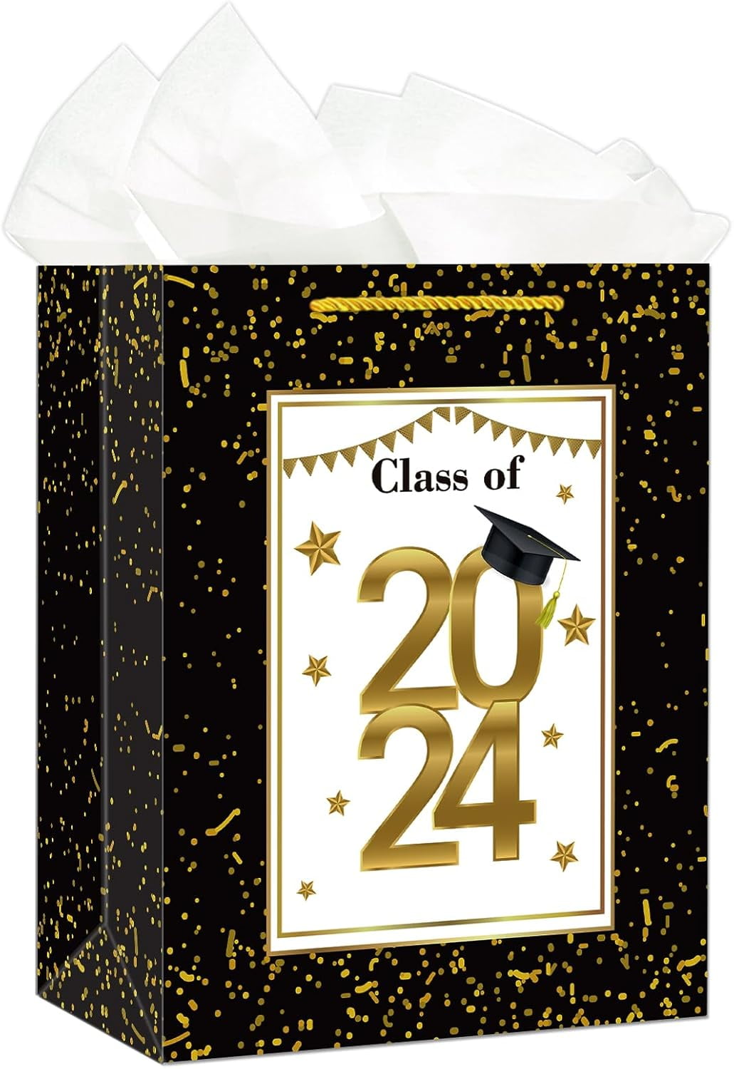 Graduation Gift Bag with Tissue Paper and Handle Class of 2024