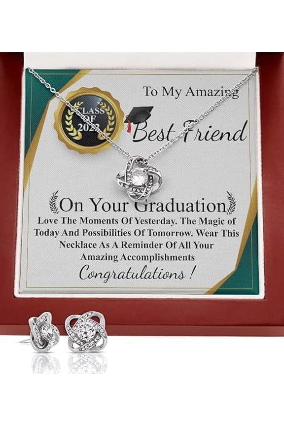 Graduation Gift For Best Friend Graduation Gift For Her, Graduation Necklace For Friend, College, High School, PHD, Medical Student, Roommate Graduation with Personalized message Card