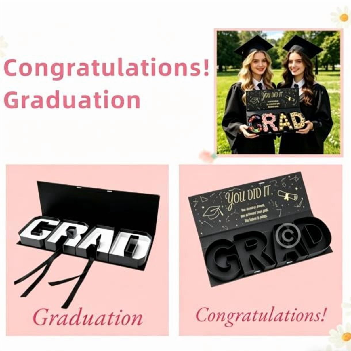 Graduation Gift Box 2026,GRAD Letter Shaped Fillable Cardboard Box for ...