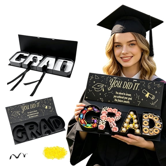 Graduation Gift Box 2026,GRAD Letter Shaped Fillable Cardboard Box for Graduation Gifts,DIY Graduation Gift Ideas Boxes,Perfect Graduation Decor for College Grads