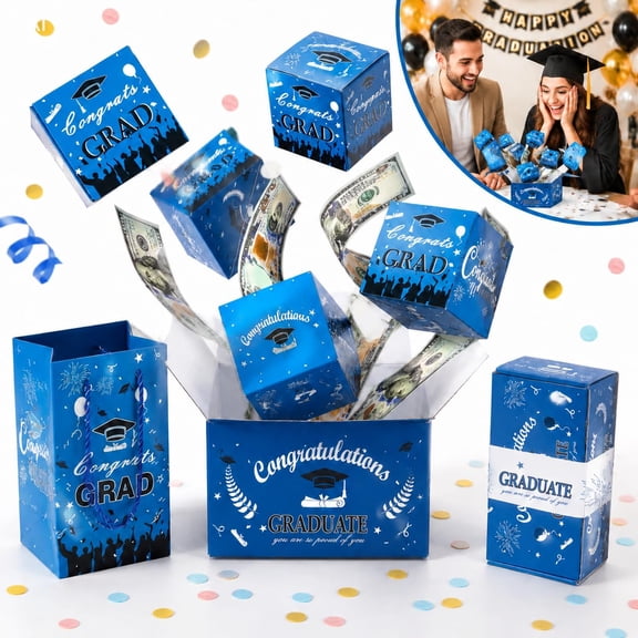 Graduation Gift Box, Creative Explosion Money Gift Box with Confetti for Graduation, Customizable DIY Gift for Friends, Classmates & Students