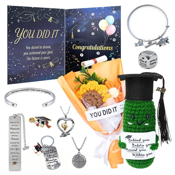 Graduation Gift Box Surprise Blind Box-(Contains 10 Unique Gifts)-10 Day Graduation Countdown Calendar,Inspirational Graduation Presents for Class of 2026,Graduation Gift Her/for Him Set