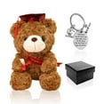 thumbnail image 1 of Graduation Gift Graduation Bear Inspirational Keychain for Middle High School University College Graduates Red, 1 of 9