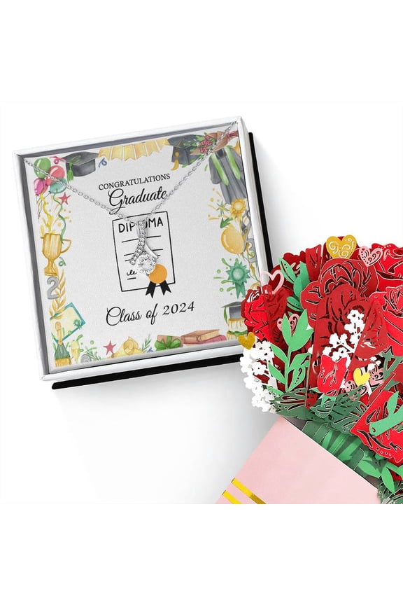 Graduation Gift for Her, College Graduation Gift, High School Graduation Gifts, Grad Gift 2024 Alluring Beauty Sweet Devotion Flower Bouquet Bundle Necklace Gift for her Birthday gift Xmas Gift