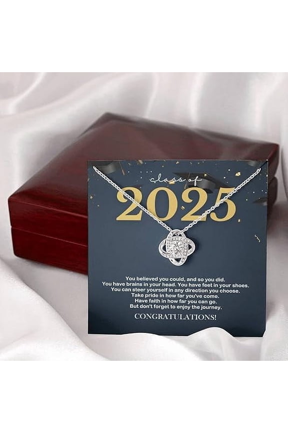 Graduation Gift Ideas for Class of 2025 University College High School Necklace Collection, Graduation Jewelry Gift for Daughter, Necklace for Daughter from Mom and Dad with Message Card and LED Box