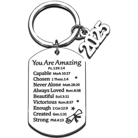 Graduation Gift Keychain for Him Her Class of 2025 High School College Graduation Present for Woman Man Daughter Son