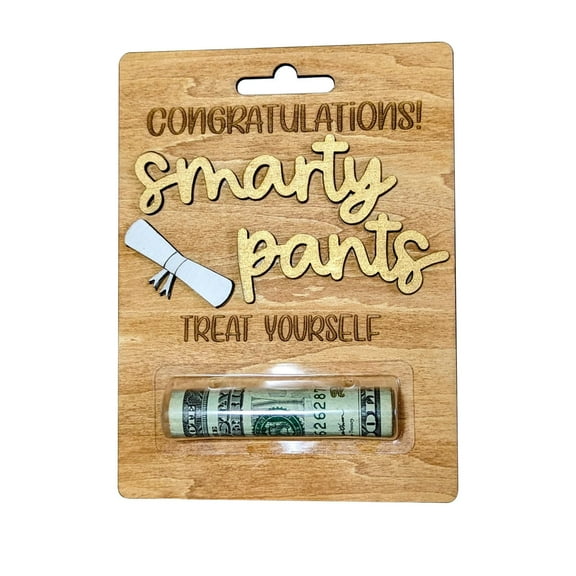 Graduation Gift Wooden Money Clip with Card Slot, Personalized Wallet for Holding Congratulations Notes, Party Favor Decor