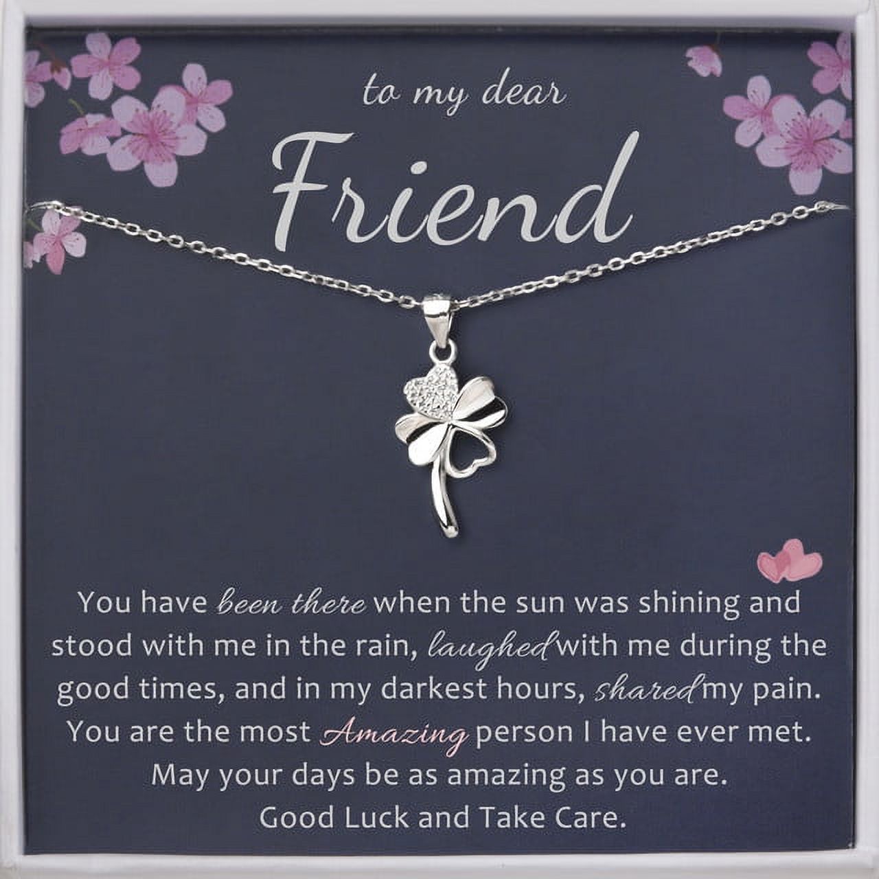 Graduation Gift for Best Friend - Best Friend Gifts - Best Friend Necklace  - Gift for Best Friend Female - Sterling Silver Clover necklace 