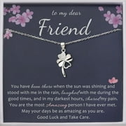 ANAVIA Graduation Gift for Best Friend - Best Friend Gifts - Best Friend Necklace - Gift for Best Friend Female - Sterling Silver Clover necklace