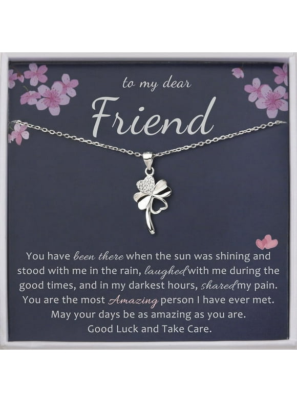 Graduation Gift for Best Friend - Best Friend Gifts - Best Friend Necklace - Gift for Best Friend Female - Sterling Silver Clover necklace