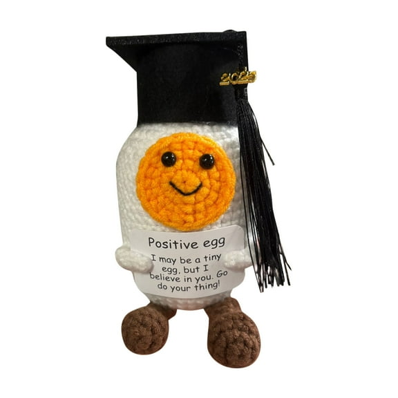 Graduation Gifts 2025 – Handmade Emotional Support Egg with Cap & Greeting Card Funny for School College School Grads​ (7cm/3 inch)
