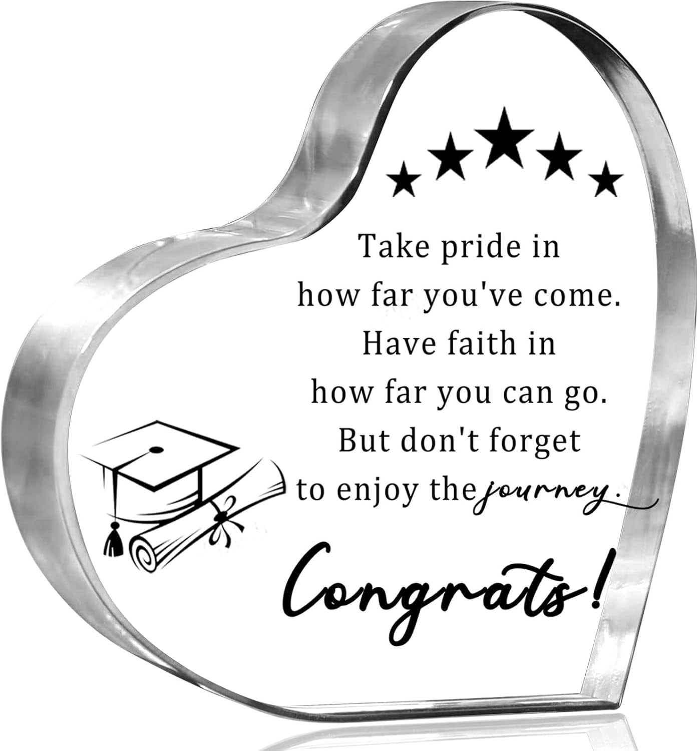 Graduation Gifts 2025 Inspirational Grad Heart Acrylic Keepsake Sign ...