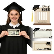 Graduation Gifts 2026 Money Holder, Wooden Graduation Money Cash Envelope Box for Class of 2026 Senior College University Graduates Holiday Christmas Party Favor Gifts