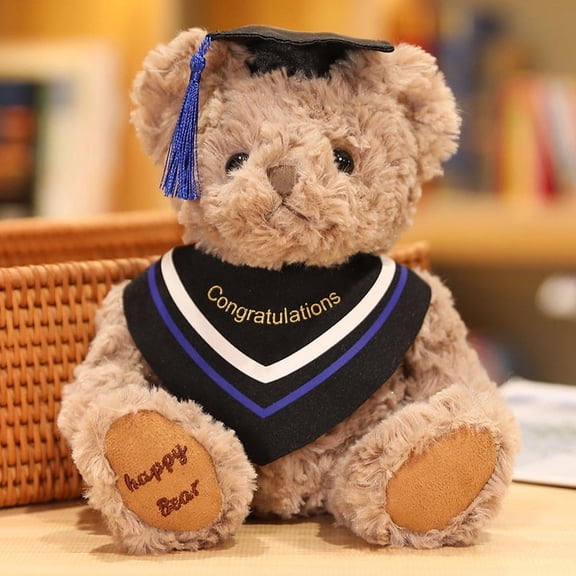 Graduation Gifts Bear Stuffed Animal Plush Toy with Tassel for Man Women Girls Boys Congratulatory PartyLight Brown,7inch
