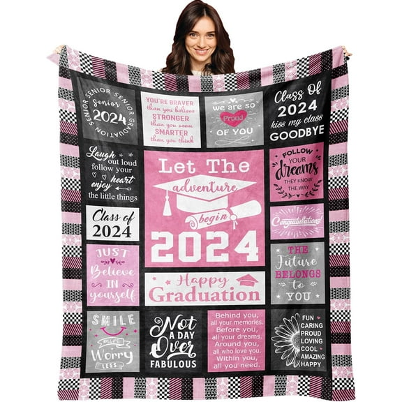 Graduation Gifts Blanket 60"X50", Graduation Gifts for Her/Him, 2024 Graduation Gift Ideas, PhD/Masters Degree Graduation Gift, Cool College Graduation Gifts, Graduation Gifts for Nurse Police