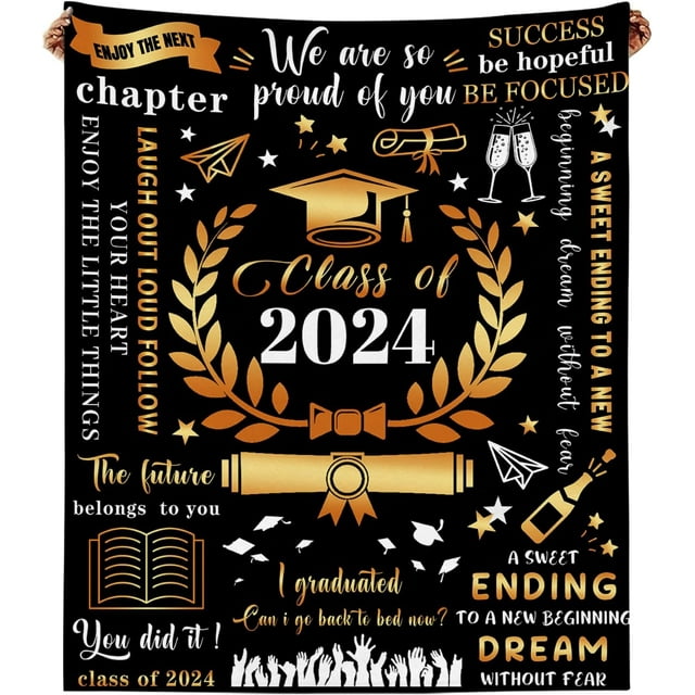 Graduation Gifts Blanket, Class of 2024 Gifts, Granddaughter Grandson