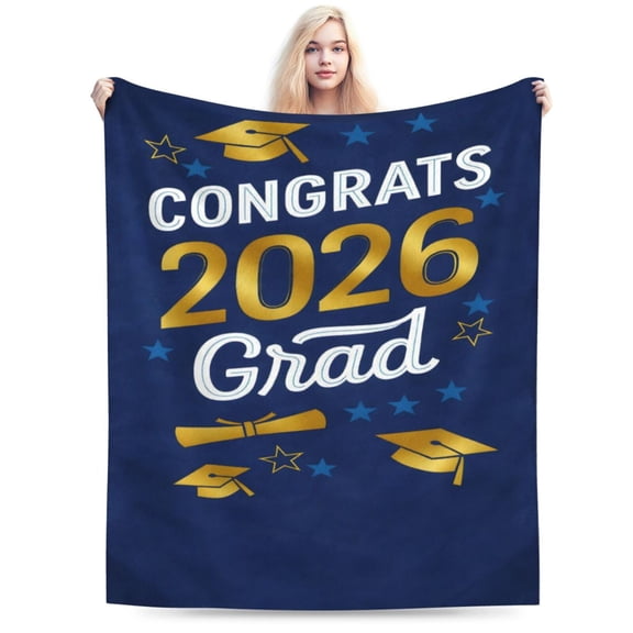 Graduation Gifts Blanket Class of 2026 – Congrats Grad Throw Blanket , Classic Graduation Gift for Him Her, Soft Cozy Plush Blan 60x50