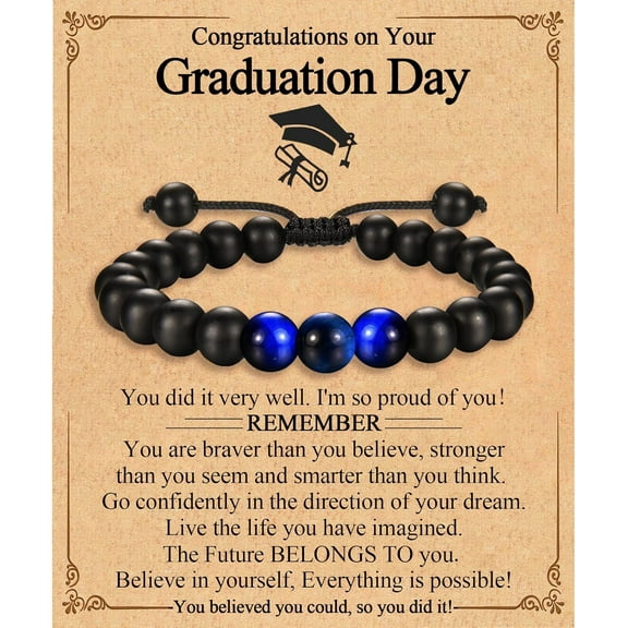 Graduation Gifts for Him Boys Men 2025 High School/Kindergarten/Preschool/ 5th 6th 8th Grade/College/Master Degree/Middle School Graduation Gifts Bracelet for Son Grandson Nephew Boyfriend Friend