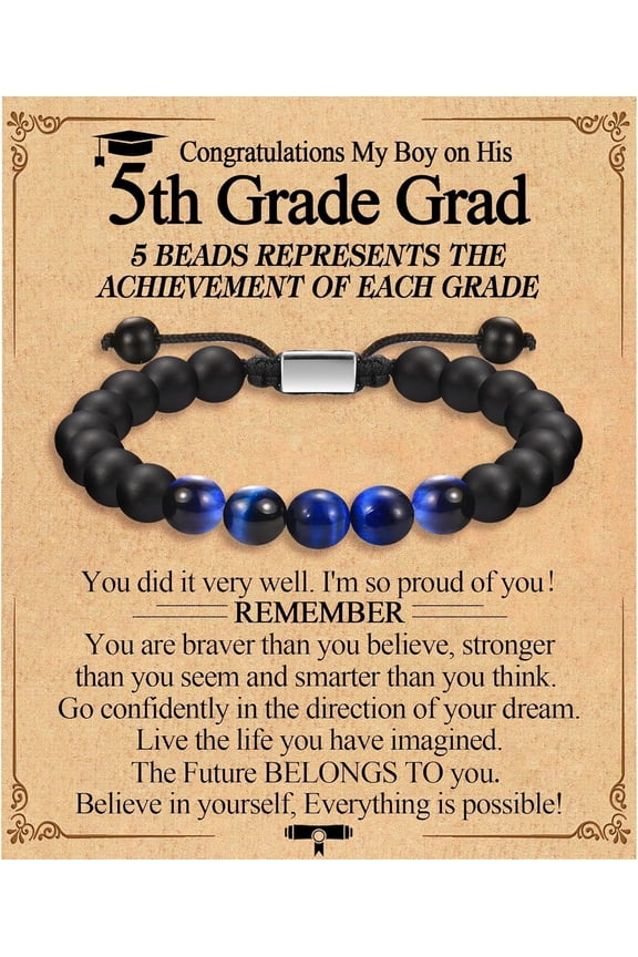 Graduation Gifts for Him Boys Men 2025 High School/Kindergarten/Preschool/ 5th 6th 8th Grade/College/Master Degree/Middle School Graduation Gifts Bracelet for Son Grandson Nephew Boyfriend Friend