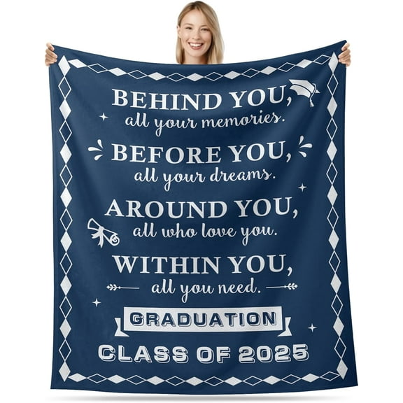 Graduation Gifts for Her Him Class of 2025 Throw Blanket for Women Men High School Seniors Gifts for Him Her 2025 Graduation Decorations 2025 Graduation Blankets College Graduates Nursing 60x80
