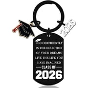 Graduation Gifts for Her Him Class of 2026 Gifts College Graduation Keychain for Women Men Senior 2026 Graduation Gift for University Middle High School 2026 Graduation Decorations