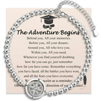 Graduation Gifts for Her Girls Women, Class of 2025 Compass Bracelet High School/College/ 5th 6th 8th Grade/Kindergarten/Preschool/Master Degree Graduation Gifts Decorations Card Present