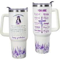 Graduation Gifts, Grads Tumbler with Handle and Straw 40 oz, College/High Class of 2024 Graduation Gifts for Her with Encourage Quotes Insulated Water Bottle, Meaningful Graduate Gift for Grads.