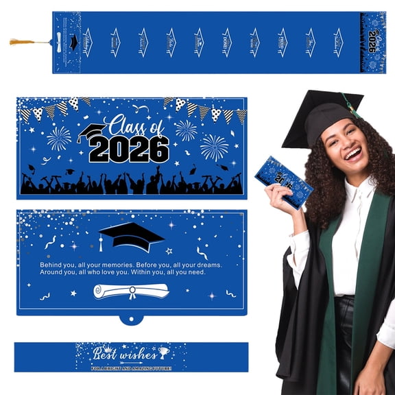 Graduation Gifts, Graduation Holder 2026 with 10 Slots Accordion Style Foldable Envelope, Graduation Money Holder for Cash, Gift Card Envelopes Class of 2026, Grad Wallet Cash Gifts,LY Blue
