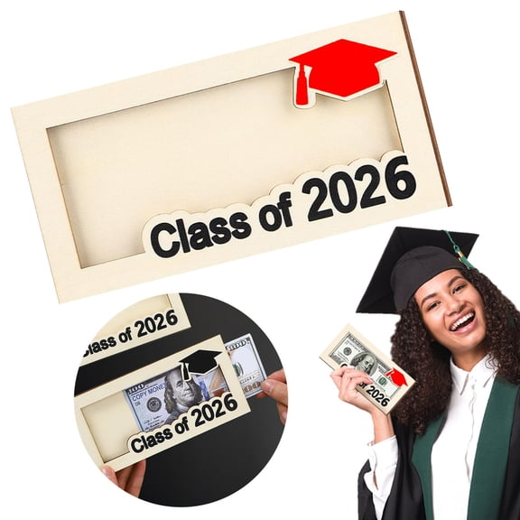 Graduation Gifts for Her, Class of 2026 Gifts for College, Personalized Graduation Money Holder 2026, Gifts 2026 Money Holder, Wooden Graduation Season Wallet, 7.48×3.54 in,Red
