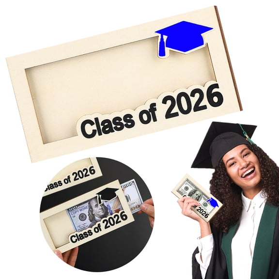 Graduation Gifts for Her, Class of 2026 Gifts for College, Personalized Graduation Money Holder 2026, Gifts 2026 Money Holder, Wooden Graduation Season Wallet, 7.48×3.54 in,Blue