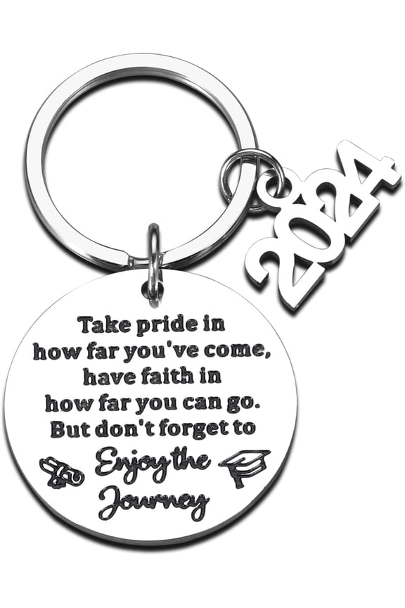 Graduation Gifts for Him Her Inspirational Class of 2024 High School College Graduation Gifts for Men Women Nurse Boy Girl Masters Student Son Daughter Class of 2024 Senior Party Grad Gifts Key Ring