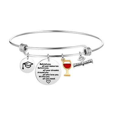 Graduation Gifts for Her Personalized Bracelet Bangle for Graduate Class of 2024 Gifts for Girls Grade High School College Graduation Jewelry Adjustable