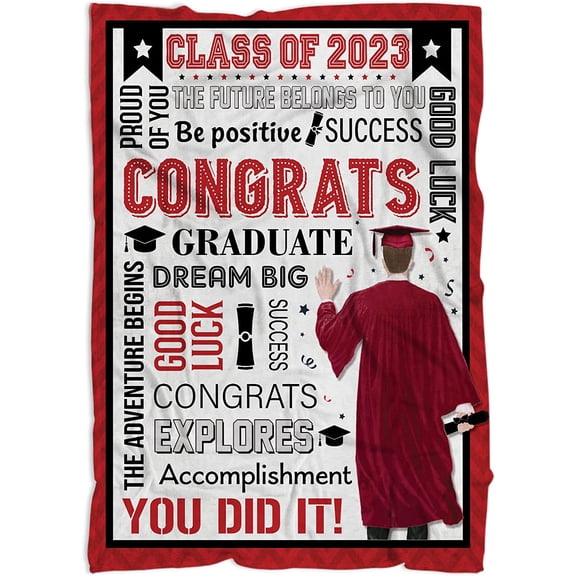 Graduation Gifts for Son from Mom & Dad, Graduation Throw Blanket 60" x 50", College Graduation Gifts for Men Boy, Graduate Blanket, Senior 2023 Blanket, Graduation Blankets for Couch Sofa