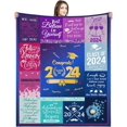 thumbnail image 1 of Graduation Gifts Throw Blanket 2024 Graduation Gifts for Her Him Class of 2024 Throw 50" x60'''' Graduation Party Supplies High School College Graduation (Multicolor, Graduation), 1 of 6