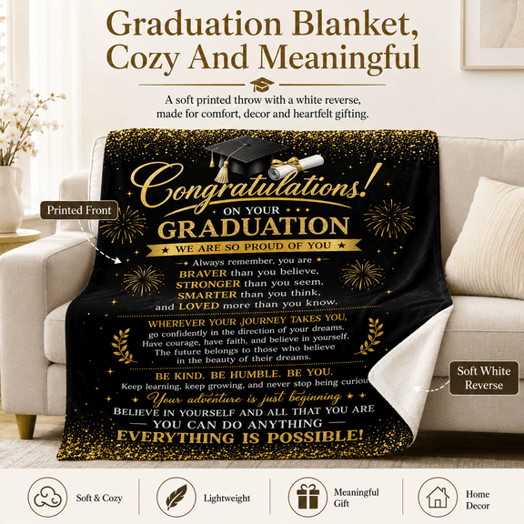 Graduation Gifts for Women, 2026 Graduation Throw Blankets, College Graduation Gifts for Men, 2026 Graduation Decorations, Graduation Blanket 30X40 in