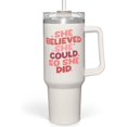 thumbnail image 1 of Graduation Gifts for Women 40oz Stainless Steel Insulated Tumbler with Handle and Straw, "She Believed She Could So She Did," Inspirational New Job, Going Away Gift, 1 of 6