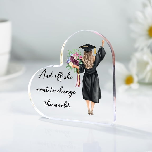 Graduation Gifts for Her 2025, Inspirational College High School Masters Degree Graduation Gifts for Her, Acrylic Plaque Sign 4x4 inch