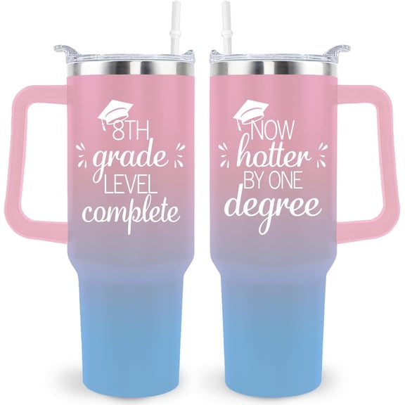 Graduation Gifts for Her She Believed She Could So She Did Tumbler Coffee Mug 40oz Cup with Handle and Straw