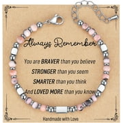 Graduation Gifts for Her Teen Girls - Tiny Gemstone Bracelets Teenage Teen Girl Gifts Trendy Stuff with Always Remember Inspirational Card