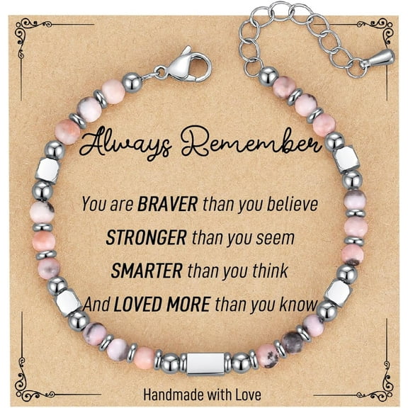 Graduation Gifts for Her Teen Girls - Tiny Gemstone Bracelets Teenage Teen Girl Gifts Trendy Stuff with Always Remember Inspirational Card