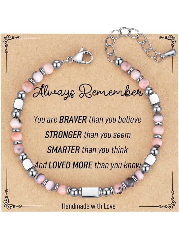 Graduation Gifts for Her Teen Girls - Tiny Gemstone Bracelets Teenage Teen Girl Gifts Trendy Stuff with Always Remember Inspirational Card