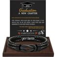 thumbnail image 1 of Graduation Gifts for Him 2024，Men's Leather Bracelet, Graduation Knot Jewelry for Son Grandson, Boyfriend, 1 of 6