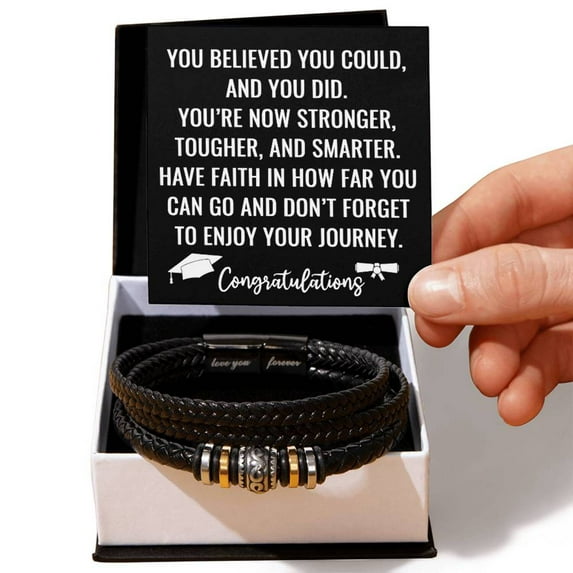 Graduation Gifts for Him Class of 2025 Necklace You Are Now Stronger Tougher and Smarter Graduate Love You Forever Bracelet