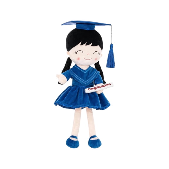 Graduation Girl Doll - Class of 2026 Charming Plush Toy with Graduation Cap & Gown, Durable Keepsake for Graduation Season Blue 1PC